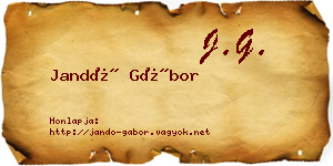 Jandó Gábor névjegykártya