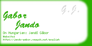 gabor jando business card